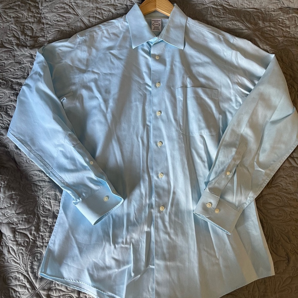 Pronto Uomo Light Blue Long Sleeve Button-Up Shirt Slim Fir 16 34/35